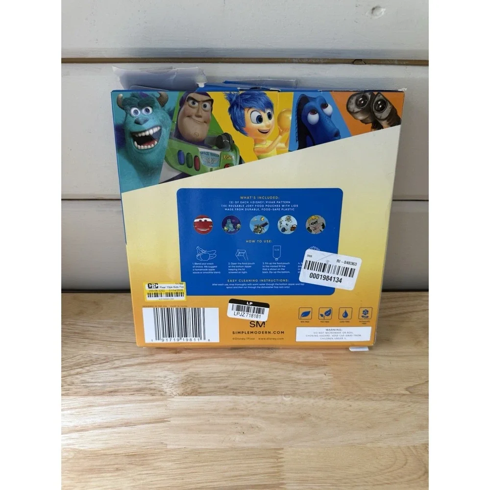 Simple Modern 10 Pack Disney Pixar reusable Baby/kids Food Pouches